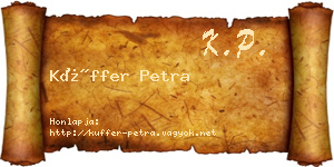 Küffer Petra névjegykártya